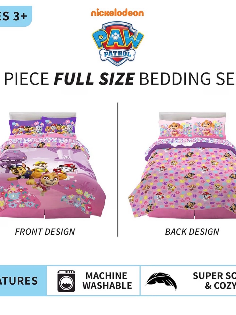 Nickelodeon PAW Patrol Pink & Purple Kids Bedding Set - Picture 3 of 5
